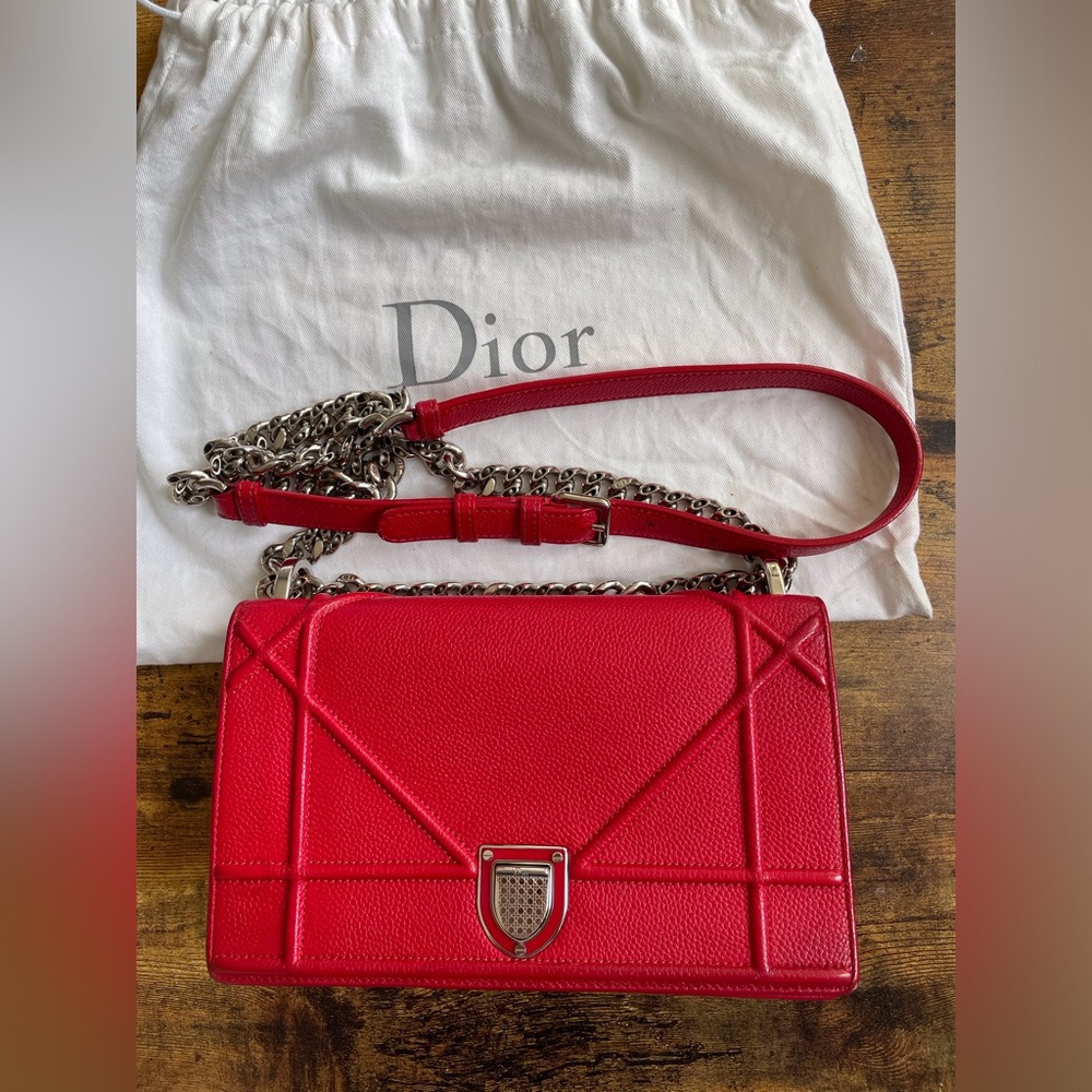 Dior Diorama small pebbled leather with silver hardwear